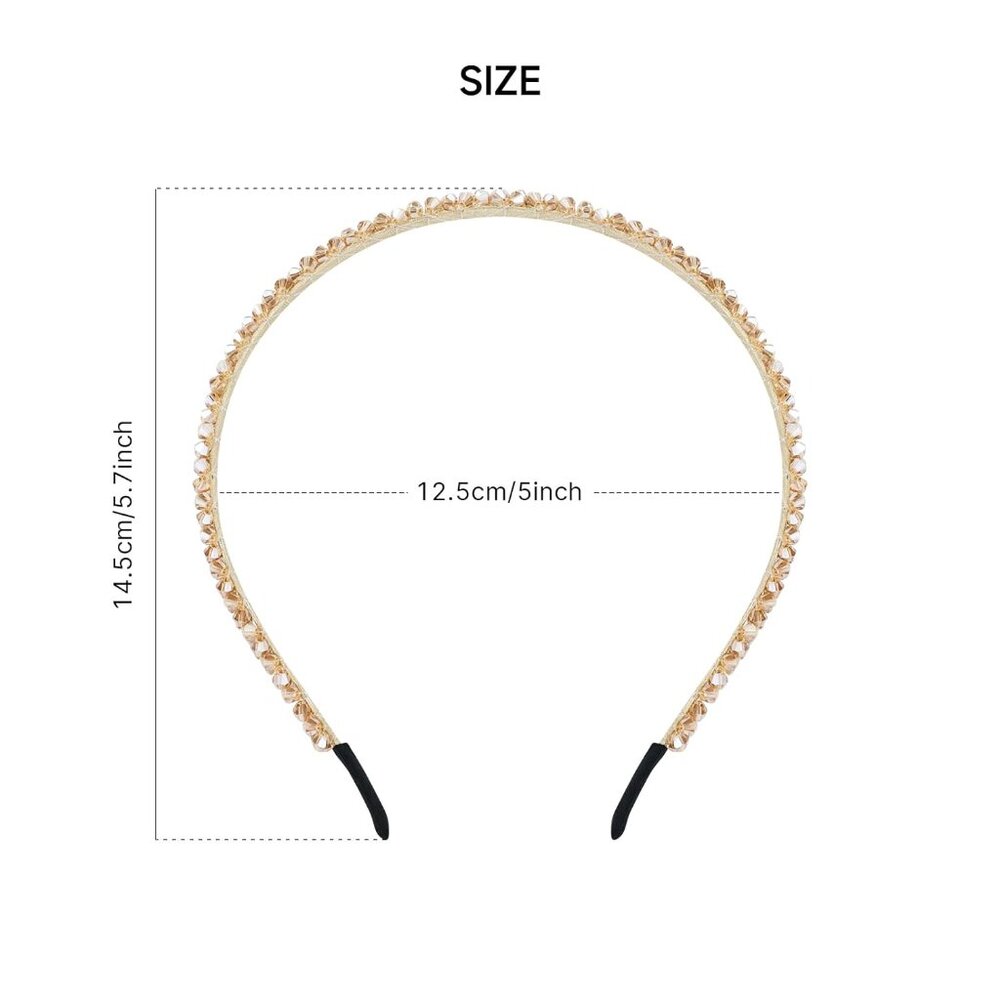 7 Pieces Glitter Double-Rowed Crystal Headbands Hair Bands Hoops Accessories for - Picture 2 of 9